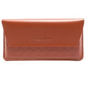 Missoni Zig Zag Leather Eyeglasses Sunglasses Case Cognac Brown Magnetic Closure